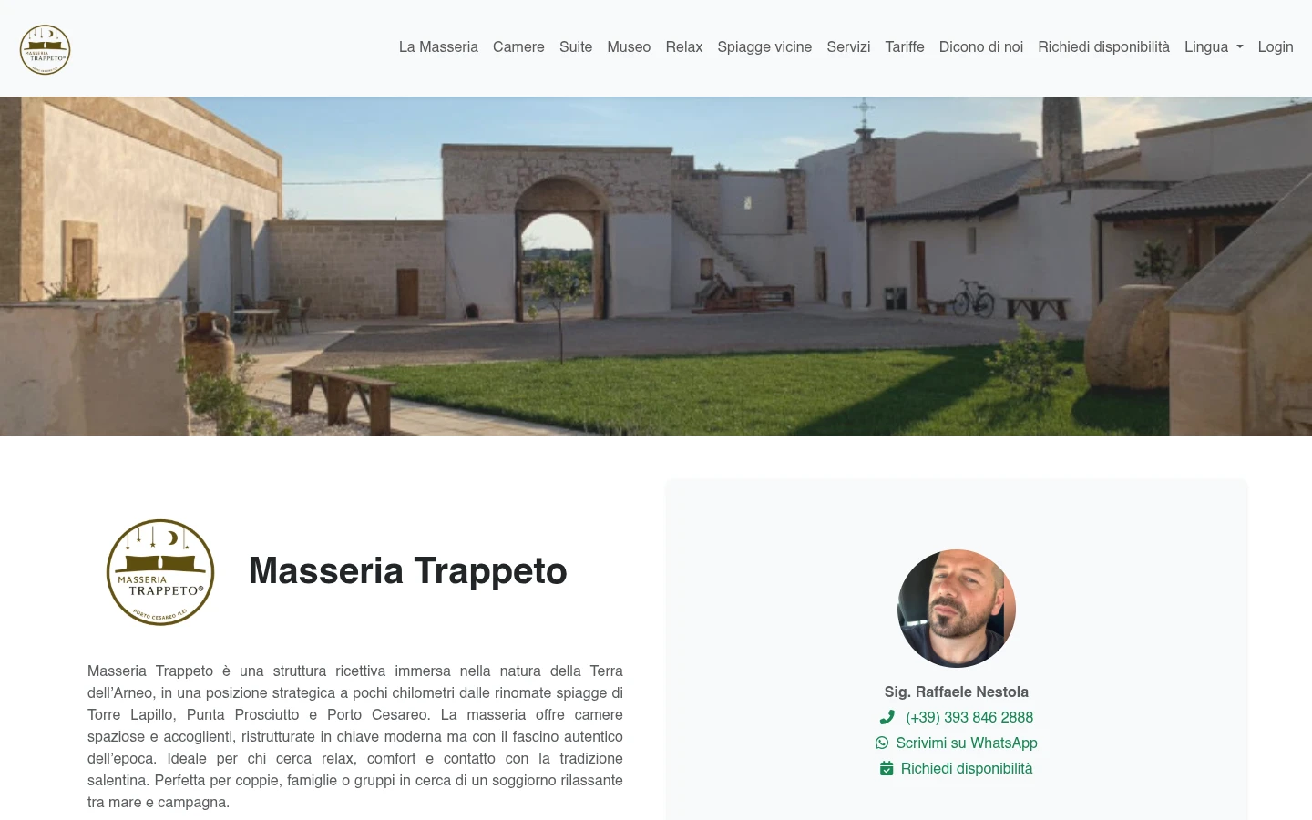Masseria Trappeto: versione per computer
