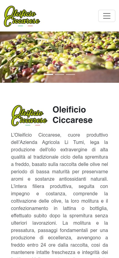 Oleificio Ciccarese: versione per smartphone
