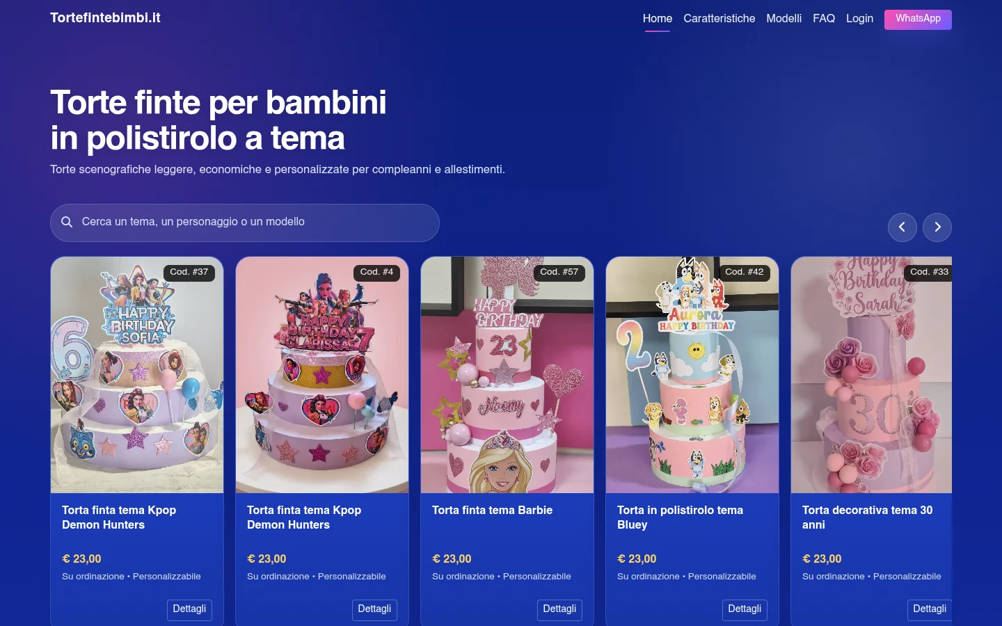 Torte Finte Bimbi: versione per computer